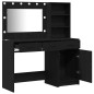 Set di 2 Pezzi per Toeletta con LED in Legno Ingegnerizzato Nero Set di 2 Pezzi per Toeletta con LED in Legno Ingegnerizzato Nero