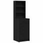 Set da toeletta in 2 pezzi con LED in legno ingegnerizzato nero Set da toeletta in 2 pezzi con LED in legno ingegnerizzato nero