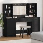 Set da trucco 3 pezzi vidaXL in legno ingegnerizzato nero Set da trucco 3 pezzi vidaXL in legno ingegnerizzato nero