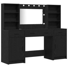 Set da trucco 3 pezzi vidaXL in legno ingegnerizzato nero
