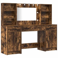 Set da Toeletta a 3 Pezzi vidaXL in Legno Ingegnerizzato Fumé