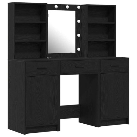 Set da Toeletta 3 Pezzi vidaXL in Legno Ingengerizzato Nero