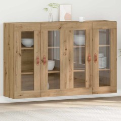 vidaXL Mobile a parete 2 pezzi in rovere artigianale 69,5 x 34 x 90 cm in legno ingegnerizzato.