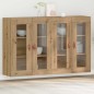 vidaXL Mobile a parete 2 pezzi in rovere artigianale 69,5 x 34 x 90 cm in legno ingegnerizzato.