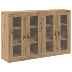 vidaXL Mobile a parete 2 pezzi in rovere artigianale 69,5 x 34 x 90 cm in legno ingegnerizzato.