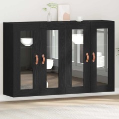 vidaXL Armadi a Muro 2 Pezzi Rovere Nero 69,5x34x90 cm in Legno Ingegnerizzato