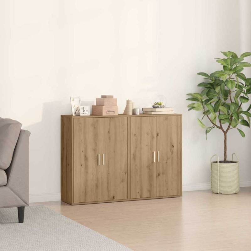 vidaXL Set di 2 Credenze in Rovere di 60 x 31 x 84 cm in Legno Ingegnerizzato