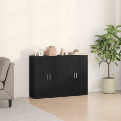vidaXL Buffet 2 pezzi in rovere nero 60 x 31 x 84 cm in legno ingegnerizzato