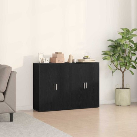 vidaXL Buffet 2 pezzi in rovere nero 60 x 31 x 84 cm in legno ingegnerizzato