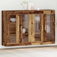 vidaXL Armadi a muro 2 pezzi in legno vecchio 69,5x34x90 cm in legno ingegnerizzato