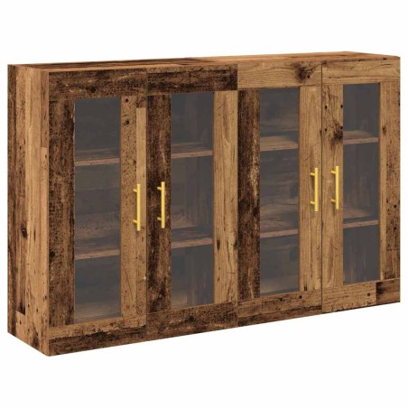 vidaXL Armadi a muro 2 pezzi in legno vecchio 69,5x34x90 cm in legno ingegnerizzato
