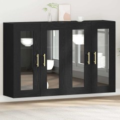 vidaXL Armadi a muro , 2 pezzi in rovere nero, 69,5 x 34 x 90 cm, in legno ingegnerizzato.