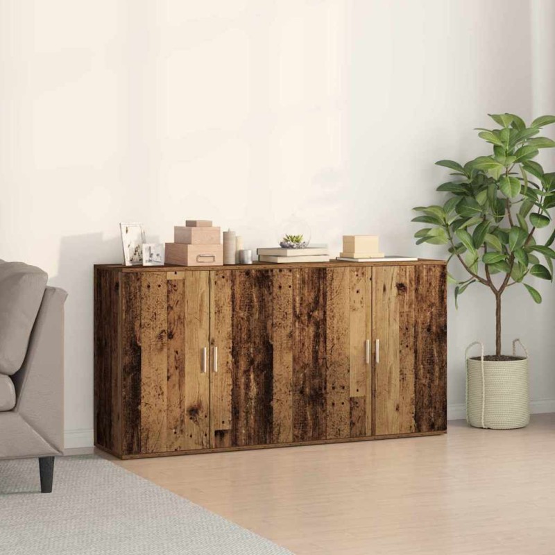 vidaXL Consolle 2 pezzi Legno Antico 79x38x80 cm Legno Ingenerizzato