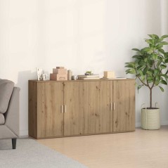 vidaXL Credenze 2 pz Rovere Artigianale 79x38x80 cm Legno Ingegnerizzato