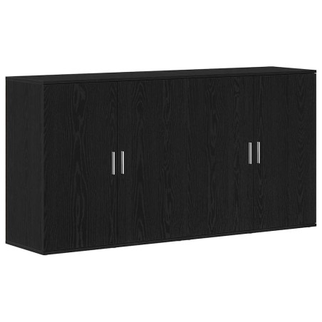 vidaXL Credenze 2 pz Nero Rovere 79x38x80 cm Legno ingegnerizzato