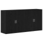 vidaXL Credenze 2 pz Nero Rovere 79x38x80 cm Legno ingegnerizzato