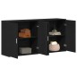 vidaXL Credenze 2 pz Nero Rovere 79x38x80 cm Legno ingegnerizzato