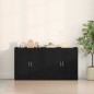 vidaXL Credenze 2 pz Nero Rovere 79x38x80 cm Legno ingegnerizzato