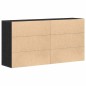 vidaXL Credenze 2 pz Nero Rovere 79x38x80 cm Legno ingegnerizzato