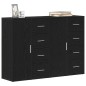 vidaXL Credenze 2 pz Nero Rovere 60x31x84 cm Legno ingegnerizzato