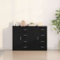 vidaXL Credenze 2 pz Nero Rovere 60x31x84 cm Legno ingegnerizzato