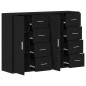 vidaXL Credenze 2 pz Nero Rovere 60x31x84 cm Legno ingegnerizzato