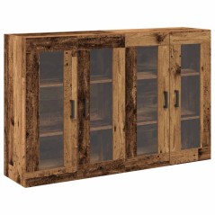vidaXL Armadi a muro in legno vecchio - 2 pezzi - 69,5 x 34 x 90 cm, legno ingegnerizzato