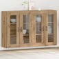 vidaXL Armadi a muro 2 pezzi in rovere naturale 69,5 x 34 x 90 cm in legno ingegnerizzato