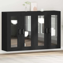 vidaXL Armadi a Muro 2 Pezzi in Rovere Nero 69,5 x 34 x 90 cm in Legno Ingegnerizzato