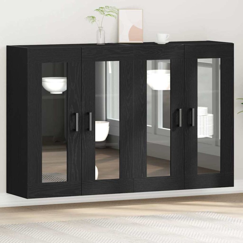 vidaXL Armadi a Muro 2 Pezzi in Rovere Nero 69,5 x 34 x 90 cm in Legno Ingegnerizzato vidaXL Armadi a Muro 2 Pezzi in Rovere Nero 69,5 x 34 x 90 cm in Legno Ingegnerizzato
