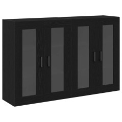 vidaXL Armadi a Muro 2 Pezzi in Rovere Nero 69,5 x 34 x 90 cm in Legno Ingegnerizzato