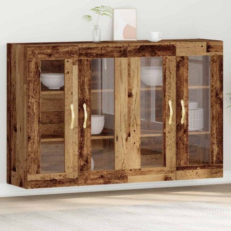 vidaXL Armadi a muro , 2 pezzi, legno vecchio, 69,5 x 34 x 90 cm, legno ingegnerizzato.
