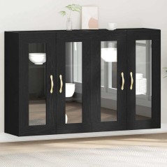 vidaXL Armadietti a muro 2 pezzi in rovere nero 69,5 x 34 x 90 cm, legno ingegnerizzato.