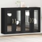 vidaXL Armadietti a muro 2 pezzi in rovere nero 69,5 x 34 x 90 cm, legno ingegnerizzato.