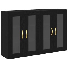 vidaXL Armadietti a muro 2 pezzi in rovere nero 69,5 x 34 x 90 cm, legno ingegnerizzato.