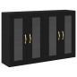 vidaXL Armadietti a muro 2 pezzi in rovere nero 69,5 x 34 x 90 cm, legno ingegnerizzato.