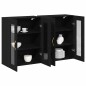 vidaXL Armadietti a muro 2 pezzi in rovere nero 69,5 x 34 x 90 cm, legno ingegnerizzato.