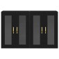 vidaXL Armadietti a muro 2 pezzi in rovere nero 69,5 x 34 x 90 cm, legno ingegnerizzato.
