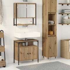 vidaXL Set di mobili da bagno a 2 pezzi in legno ingegnerizzato rovere artisan