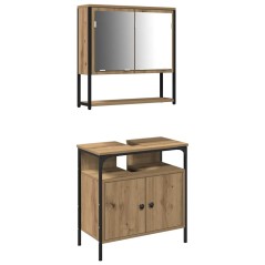 vidaXL Set di mobili da bagno a 2 pezzi in legno ingegnerizzato rovere artisan