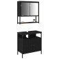 vidaXL Set di mobili da bagno a 2 pezzi in legno ingegnerizzato rovere nero
