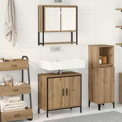 vidaXL Set di mobili per bagno 2 pezzi in legno ingegnerizzato rovere artisan