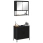 vidaXL Set di Mobili per Bagno 2 Pezzi in Legno Ingegnerizzato Nero Rovere vidaXL Set di Mobili per Bagno 2 Pezzi in Legno Ingegnerizzato Nero Rovere