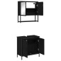 vidaXL Set di Mobili per Bagno 2 Pezzi in Legno Ingegnerizzato Nero Rovere vidaXL Set di Mobili per Bagno 2 Pezzi in Legno Ingegnerizzato Nero Rovere