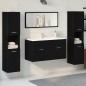 vidaXL Set di Mobili per Bagno a 4 Pezzi in Legno Ingenerizzato Nero