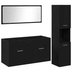 vidaXL Set di mobili per bagno 3 pezzi rovere nero legno ingegnerizzato
