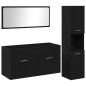 vidaXL Set di mobili per bagno 3 pezzi rovere nero legno ingegnerizzato vidaXL Set di mobili per bagno 3 pezzi rovere nero legno ingegnerizzato