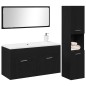 vidaXL Set di mobili per bagno 3 pezzi rovere nero legno ingegnerizzato vidaXL Set di mobili per bagno 3 pezzi rovere nero legno ingegnerizzato