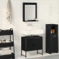 vidaXL Set di mobili da bagno a 2 pezzi in legno ingegnerizzato nero e rovere