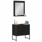vidaXL Set di mobili da bagno a 2 pezzi in legno ingegnerizzato nero e rovere